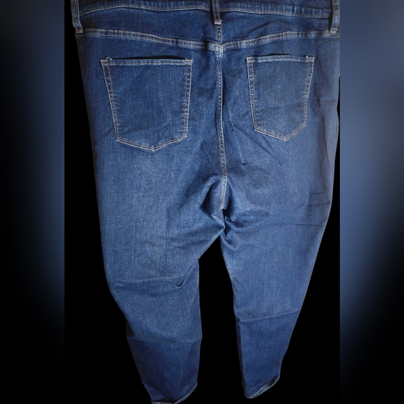 Ava & Viv Womens Plus Size 22 Pockets High Rise Skinny Denim Blue Jeans - Picture 2 of 4